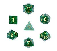 DollaTek Upscale Resin Transparent DND dés Ensemble Polyhedral Dice RPG Dice dados rol D4 D6 D8 D10 D12 D20 Dice Set - Vert