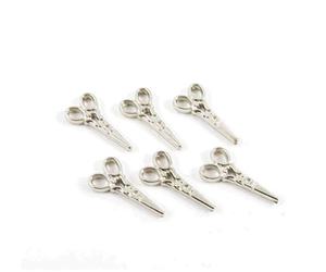 Dollhouse 6 paires de ciseaux chromés miniature cuisine couture artisanat accessoire