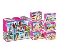 PLAYMOBIL® Dollhouse Lot de 7 Articles 70205 70206 70207 70208 70209 70210 70211 maison traditionnelle + Cuisine + Salon + Chambre + Chambre d'enfant + Chambre de bébé + Salle de bain