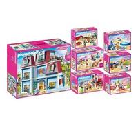PLAYMOBIL® Dollhouse Lot de 7 Articles 70205 70206 70207 70208 70209 70210 70211 maison traditionnelle + Cuisine + Salon + Chambre + Chambre d'enfant + Chambre de bébé + Salle de bain