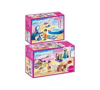 geobra Brandstätter PLAYMOBIL® Dollhouse Set en 2 Parties 70208 70211 Chambre à Coucher + Salle de Bains