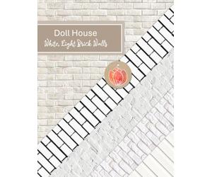 DOLLHOUSE BRICK WALL PAPER: White Light Miniature 1:12 Mixed Brick with one Wood Papers to Decorate Model Homes, Scrapbook and Craft Projects | 8.5 x 11