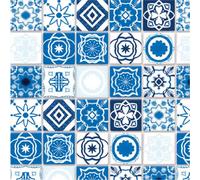 Dollhouse Carreaux méditerranéens miniatures en carton brillant Bleu foncé