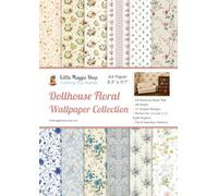 Dollhouse Floral Wallpapers Craft Paper Pad: 12 Seamless Floral Paper Designs • 48 A4 Sheets • Ready to Cut & Glue • Printed Collection for 1:12 & 1:6 Scale Miniatures
