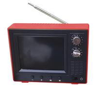 Dollhouse TV 1:12 Échelle USB Rechargeable Vintage Mini TV Toy Qui Peut Jouer à la vidéo avec Un écran LCD et 180 ° Rotation Antenne Dollhouse Furniture for DIY