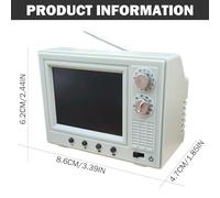 Dollhouse TV 1:12 Scale USB Rechargeable Mini TV Toy That Can Play Video with LCD Screen & 180° Rotatable Antenna Dollhouse Furniture for DIY Setting