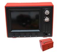 Dollhouse TV Mini Jouet TV Rechargeable par USB à l'échelle 1:12 pouvant Lire des vidéos avec écran LCD et antenne rotative à 180 ° Meubles de Maison de poupée pour réglage Bricolage Rouge.