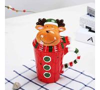 Dollin&Dockin Mug Tasse en Céramique Tasse De Café 3D Cartoon Animal Tasse Tasse De Noël Elk Fashion Simple Cadeau Fort European Retro Vaisselle Fine Créative