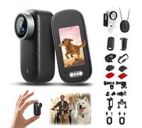 DOLLRANK Mini caméra 4K avec audio, petite caméra d'action portable avec mode portrait et mode large, parfaite pour la maison, le travail, l'extérieur et l'enregistrement de sécurité personnelle (noir