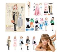 Dolls en Papier magnétique - Dolls de Torture, de Jeux de créatif | Gift éducatif d'attraction des poupées magnétiques, éducatif Portable avec adhérence pour Les Filles de 4 5 6 Ans