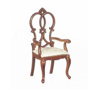 Dolls House Queen Anne Croix Chaise d'appoint en noyer platine