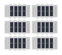 Dolltobe 6 à 12 heures de lumière, plusieurs options LED, 6 lampes solaires de clôture, 7 modes de luminosité réglables, support mural étanche extérieur, matériau ABS + PC pour terrasse, jardin