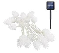 Dolltobe Alimentée par des guirlandes lumineuses LED solaires en forme de pomme de pin, panneau solaire inclus, lumières de fête de Noël, Nouvel An, décoration extérieure de terrasse, certifiée CE FCC
