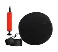 Dolltobe Balle de Golf d'entraînement Noire avec Corde, Balle Gonflable de 15 cm, Accessoire pour améliorer la Posture des Bras et Le Swing, avec Pompe Manuelle et Sac de Rangement