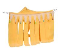 Dolltobe Cachette triangulaire jaune à pompons pour petit animal de compagnie, abri à trois côtés, structure stable, isolation phonique, zone de repos confortable, 30 x 40 cm pour cochons d'Inde