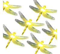 Dolltobe Guirlande lumineuse solaire LED 12 m 100 lumières scintillantes multi-modes en forme de libellule - Efficacité énergétique - Étanche IP65 - Décoration extérieure - Avec batterie NiMH