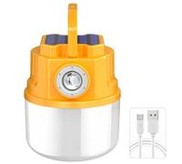Dolltobe Lampe multifonction pour tente, ampoule de secours rechargeable, double charge avec câble de type C, lanterne solaire de camping en plein air, idéale pour les urgences et les marchés en plein