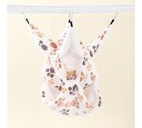 Dolltobe Lot de 3 hamacs pour Petits Animaux, hamac Multicouche en Flanelle Chaude pour Rats, cachette Suspendue Solide, Motif Pattes et cœurs pour Hamster, écureuil, écureuil Volant, 20 x 20 x 4 cm