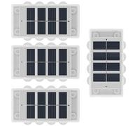 Dolltobe Lot de 4 lampes solaires pour clôture, extérieur étanche, matériau ABS + PC, 7 modes de luminosité réglables, 6 à 12 heures d'éclairage
