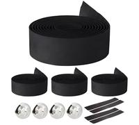 Dolltobe Lot de 4 rubans adhésifs noirs pour guidon de route avec EVA antidérapant résistant aux chocs, 200 cm de long, bouchons de guidon et accessoires inclus