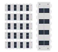 Dolltobe Lot de 6 lampes solaires pour clôture, support mural extérieur étanche, luminosité réglable avec 7 modes, matériau ABS + PC pour patio, jardin, terrasse, 6 à 12 heures de lumière, plusieurs