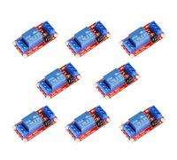 Dolltobe Module relais isolé 5 V couplé à la lumière, relais 5 V unique avec indicateur LED, design compact de 50 mm, activation haut et bas, 8 pièces tableau rouge inclus