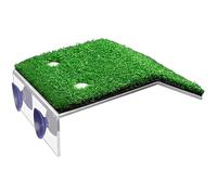 Dolltobe Plateforme pour tortue de taille moyenne, sûre, robuste, antidérapante, avec ventouse, design incliné avec herbe verte réaliste pour tortues aquatiques, décorations d'habitat de tortue