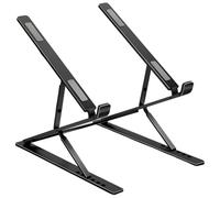 Dolltobe Support pour Ordinateur Portable Pliable, Support réglable de Bureau à Double Couche N8, Support en Aluminium dissipant la Chaleur, Compatible MacBook, Dell et HP, Noir