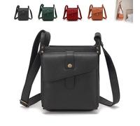 Dollver Crossbody Purse, Dollver Crossbody Leather Bag, Purses Handbag with Built in Wallet, Unique Design Crossbody Bag (Black)