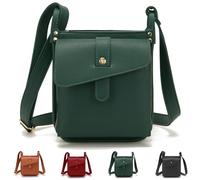 Dollver Crossbody Purse, Dollver Unique Design Crossbody Leather Bag, Purses Handbag with Built in Wallet (Green)