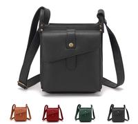 Dollver Crossbody Purse, Dollver Unique Design Crossbody Leather Bag, Purses Handbag with Built in Wallet (Black)