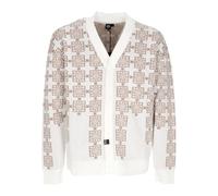 Dolly Noire - Cardigan Marron/Blanc Col en V - Homme - Pulls - Brun - Taille: M