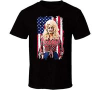Dolly- Parton Cotton All Black Unisex T-T-Shirts à Manches Courtes Gift for Men Women Funny Black Tee(Medium)