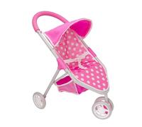 Dolly Tots Poussette pour poupée à partir de 3 ans | Poussette avec capuche réglable, roues pivotantes et rangement | Poussette jouet facile à plier pour enfants | Poussette de jeu de rôle pour filles