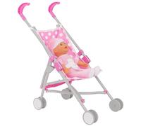 Dolly Tots Poussette simple | Poussette pour poupée jouet | Poussette pour poupée pour enfants | Poussette pliable pour jeux de rôle | Poussette pour poupées | À partir de 2 ans