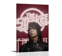 DOLNJUH Impression sur toile The Strokes Amazing Singer - Couverture d'album de musique - Décoration murale pour chambre à coucher - 60 x 90 cm - Style cadre