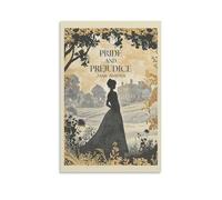 DOLNJUH Jane Austen Poster sur toile avec citations « Great Scholar And Their Book » - Décoration murale pour chambre à coucher - 20 x 30 cm - Style sans cadre