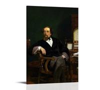 DOLNJUH Poster sur toile avec citations de Charles Dickens Great Scholar And Their Book - Décoration murale pour chambre à coucher - 60 x 90 cm - Style cadre