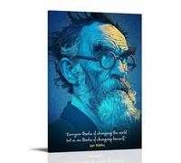 DOLNJUH Poster sur toile avec citations de Leo Tolstoy Great Scholar And Their Book - Décoration murale pour chambre à coucher - 60 x 90 cm - Style cadre