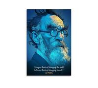DOLNJUH Poster sur toile avec citations de Leo Tolstoy Great Scholar And Their Book - Décoration murale pour chambre à coucher - 50 x 75 cm - Style sans cadre