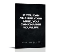 DOLNJUH Poster sur toile avec citations de William James Great Scholar And Their Book - Art mural décoratif pour chambre à coucher - 30 x 45 cm - Style cadre