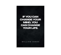 DOLNJUH Poster sur toile avec citations William James Great Scholar And Their Book - Décoration murale pour chambre à coucher - 50 x 75 cm - Style sans cadre