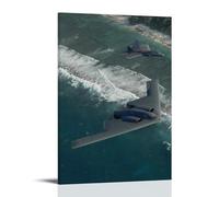 DOLNJUH Poster sur toile représentant un F-22 Raptors And A B-2 Spirit in Guam - Art mural décoratif pour chambre à coucher - 30 x 45 cm