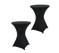 Dololoo Housse de Table Haute Stretch en élasthanne - 80-85 cm - Ronde - pour Table Debout