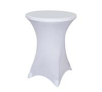 Dololoo Housse de Table Haute Stretch en élasthanne - 80-85 cm - Ronde - pour Table Debout - Blanc