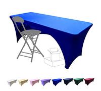 Dololoo Nappe extensible de 1,8 m pour tables rectangulaires avec dos ouvert, housse de table de jardin ajustée en spandex rectangulaire, pour mariage, fête, cuisine, décoration d'événement de beauté