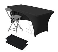 Dololoo Nappes Extensibles de 1.8 m pour Tables rectangulaires avec Dos Ouvert, Housses de Table rectangulaires en élasthanne pour Table de terrasse, Cuisine, décoration d'événements de beauté
