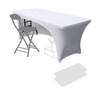 Dololoo Nappes Extensibles de 1.8 m pour Tables rectangulaires avec Dos Ouvert, Housses de Table rectangulaires en élasthanne pour Table de terrasse, Cuisine, décoration d'événements de beauté