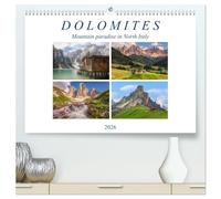 Dolomites, mountain paradise in North Italy (High Quality Premium Wall Calendar 2026 DIN A2 landscape),CALVENDO 12 Month Wall Calendar: Romantic ... the most picture perfect part of the Alps.