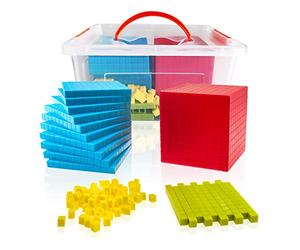 Doloowee Cadre de Valeur de Position avec Blocs de Base,Kit d’Introduction à la Base 10, Apprendre Les Unités, Les Dizaines et Les Centaines, Âges 5 6 7+